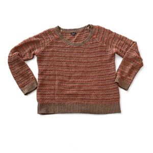 Splendid Orange and Grey Striped Sweater